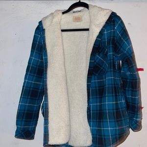 faux sherpa fur flannel